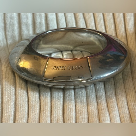 Jimmy Choo Chunky Bangle/ Bag Accessory, Silver - Picture 4 of 13